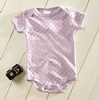 2011 summer girls purple cotton short sleeve  baby romper