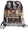 Wholesale leisure exquisite Polyester drawstring backpack with one zipped pocket