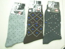100% polyester-cotton Man's jacquard cotton sock With different pattern