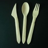 bamboo fiber disposable camping cutlery picnic dinnerware