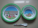 Wholesale plate/bowl/cup/spoon/fork children's melamine tableware set