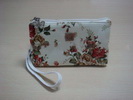 Wholesale Noble women's elegant design linen makeup cosmetic bag