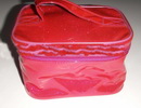 Wholesale Red PVC square shape large space cosmetic makeup bag