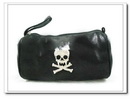 Wholesale skull printed pure white PU leather Cosmetic makeup bag