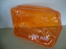 Wholesale household use orange color pvc makeup cosmetic bag