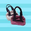 Wholesale Canvas material pink and red color lady's makeup bag
