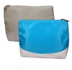 Wholesale grey and blue color Polyester material lastest makeup bag