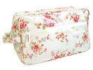 Wholesale White background floral printed Promotional cosmetic fashion makeup bag pouch