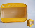 Wholesale Orange color transparent pvc cosmetic beautiful makeup bag