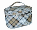 Wholesale small check pattern ladies' makeup bag