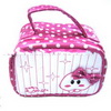 Wholesale lovely style pink color small dolls Cosmetic makeup bag