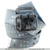 sky blue canvas belt with sequins