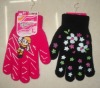 Wholesale rubber printed lady's glove