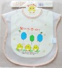 Wholesale environmental EVA printed baby bib with velcro and gingham piping