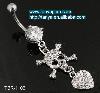 Wholesale rhodium plating skull belly ring/belly ring/navel ring/navel belly jewelry/body piercing jewelry