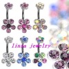 Wholesale 2010 new style CZ stone piercing jewelry navel belly ring