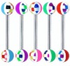 Wholesale Muliticolor Half Checker Ball Tongue Rings-BODY JEWELRY