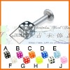 Wholesale 2011 New Arrival,Body Piercing Jewelry,Labret,UV Lip Piercing Jewelry,Piercing,Dice UV ball Labret