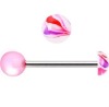 Wholesale pink purple marble half ball barbell Body piercing
