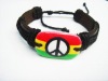 Wholesale fashion leather bracelet with peace