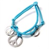 Wholesale Peace Charm Double Knotted Stretch Bracelet