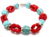 Turquoise & Red Coral &Bracelet