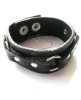 Leather bangle Fashion wristband Silver bangle-BR0014bl