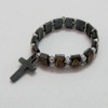 Hematite Jesus Magnetic Bracelet,holy bracelet,Black bluestone Jesus chain bracelet with cross jewelry
