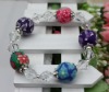 new unique 100pcs/lot clay+silver+acrylic handmade bracelet