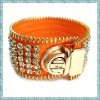 2011 fashion jewelry rhinestone leather metal closure