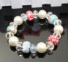 new unique 100pcs/lot clay+crystal+pearl handmade bracelet