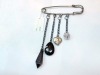 Wholesale garment jewelry trendy pin brooch with beads