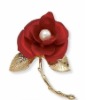 Wholesale red rose brooch/ flower brooch