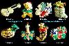 Wholesale gold plated xmas brooch set/fashion brooch/xmas gift/xmas charms