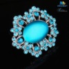 Wholesale Fashion Aquamarine Crystal Brooches Pins