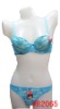 Wholesale fashionable lady's bra& brief set cheap stock lady's bra set