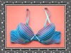 Wholesale Fashion 3/4 Cup Sexy Colorful Streak Line Blue Big Size Bra