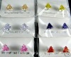 Wholesale diamond triangle Earring magnetic Studs zircon