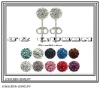 Wholesale 2011 fashion clear cz crystal alloy ball stud earring 6 mm