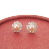 Wholesale wholesale fashion metal and rhinestone and freshwater pearl earring