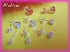 Wholesale Clear Lady's White Zircon Stud Earrings