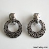 Wholesale copper alloy silver black jewelry earring