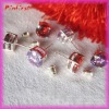Multi Color Round Basket Setting Cz Earrings