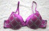 Wholesale Charming 3/4 Cup Checker Purple Mixed-sizes Underwear