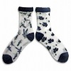 Wholesale women Jacquard Nylon Socks with Machine Locked Toe