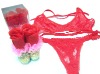 Wholesale Valentine's Day Gift Rose flower bra panty set