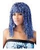 Wholesale Crimped Tinsel Wig - blue Adult