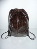 Wholesale fashion cute coffee printed colour drawstring backpack