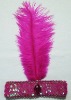 Wholesale ostrich feather with sequin headbead PFU-9927