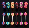 Wholesale mix color acrylic ball 316 steel body jewelry